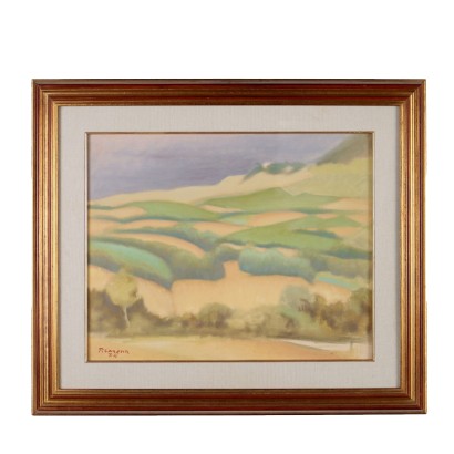 Modern Painting P. Carena Oil on Canvas Landscape Italy 1974
