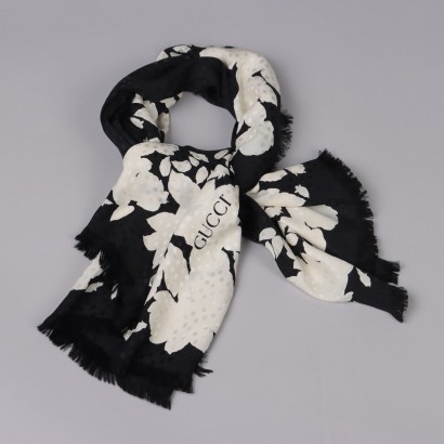 Gucci Foulard Vintage Bianco e Nero