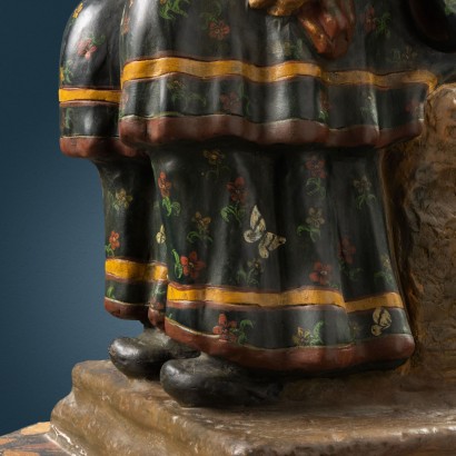 Magot statue in terracotta,Magot in Polychrome Terracotta