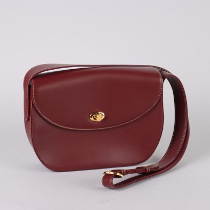 Second Hand Cartier Shoulder Bag Burgundy Leather France