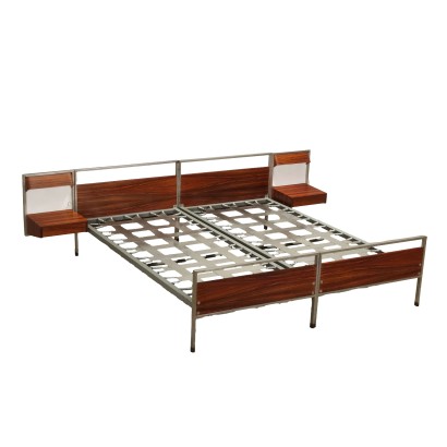 Vintage 1960s Bed G. Coslin Laminate Chromed Metal