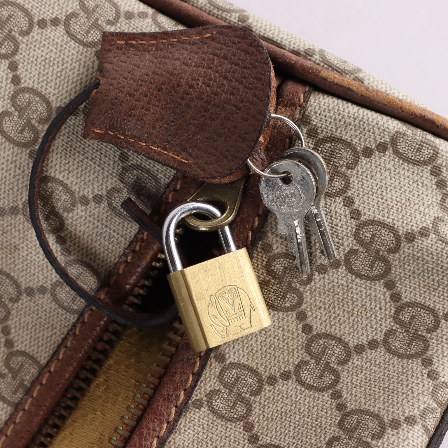Vintage Gucci Boot Case Monogram Canvas Leather Collectable
