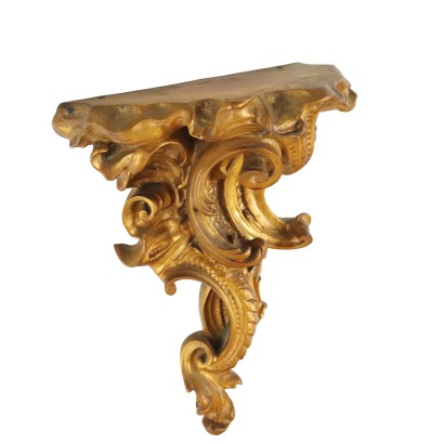 Étagère Ancienne Style Baroque Bronze Doré Italie XXe Siècle