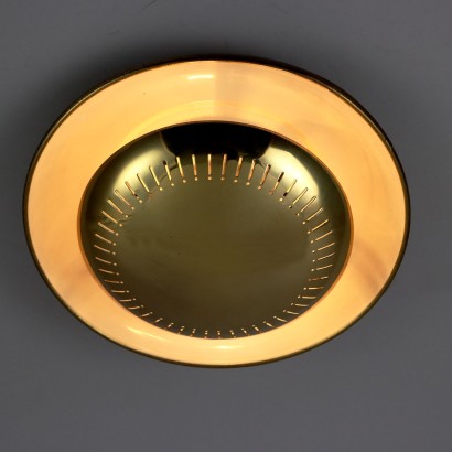 Vintage 1960s Ceiling Lamp Aluminium Brass Italy