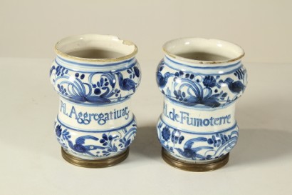 ntiquariato, cerámica, albarelli de farmacia, mayólica, siglo XVIII, nail factory, savona