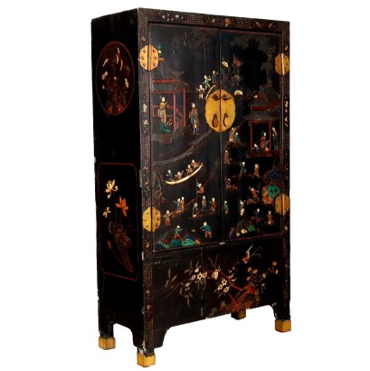 Buffet Asiatique Ancien en Bois Laqué Chine XXe Siècle