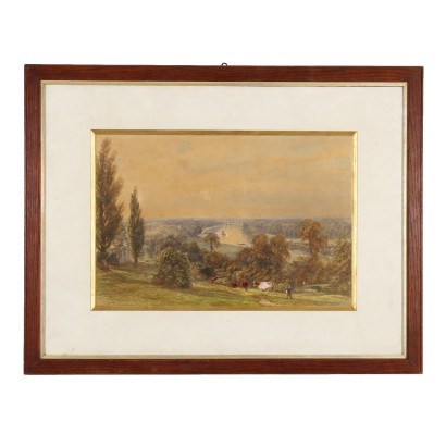 Tableau Ancien H. Clifford Warren Aquarelle et Crayon 1878