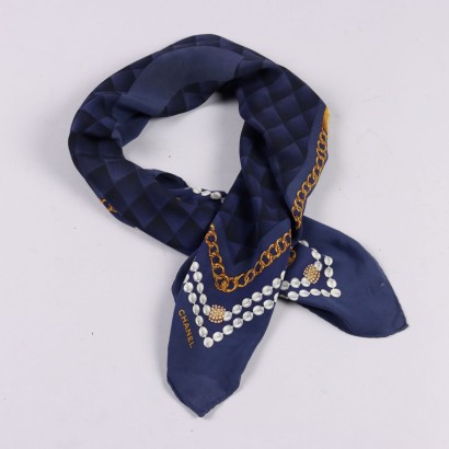 Chanel Foulard Vintage Blu