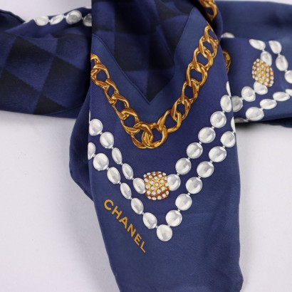 Chanel Foulard Vintage Blu