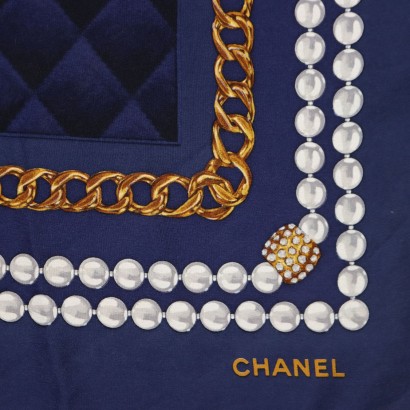 Chanel Foulard Vintage Blu
