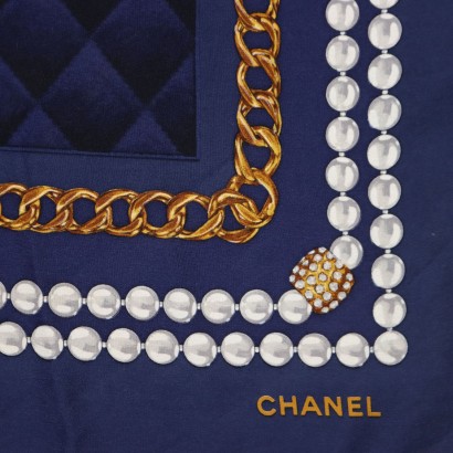 Chanel bufanda azul vintage