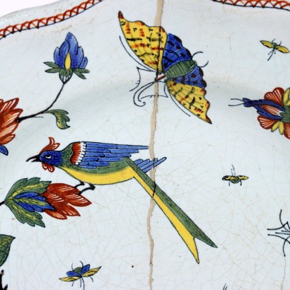 Piatto in Maiolica Rouen