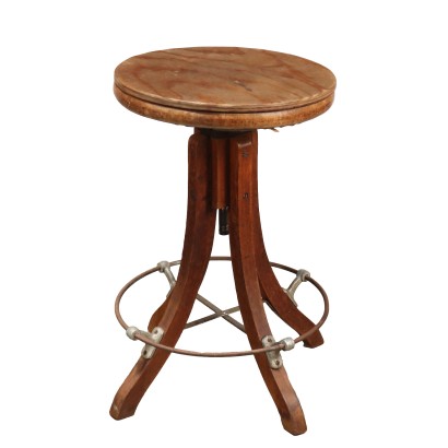 Tabouret en hêtre d'époque Liberty