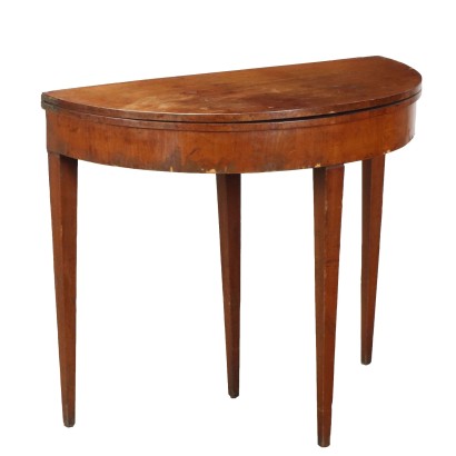 Table à Jeux Ancienne Demi Lune Acajou du XIXe Siècle