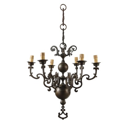 Dutch Bronze Chandelier