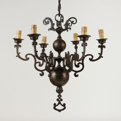 Dutch Bronze Chandelier