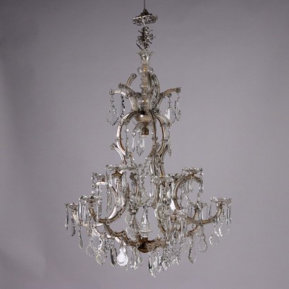 Lustre Ancien Style Marie Thérèse Cristal Italie XXe Siècle