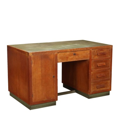 Vintage 1940s Writing Desk Oak Veneer Italy