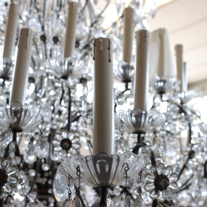 Lampadario con gocce di cristallo diam%2,Grande Lampadario in Cristallo