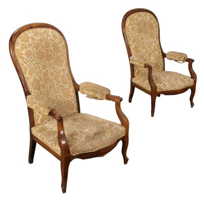 Par de sillones reclinables Louis Philippe