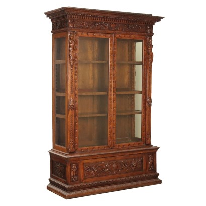 Antique Neo-Renaissance Showcase Walnut Italy XIX Century