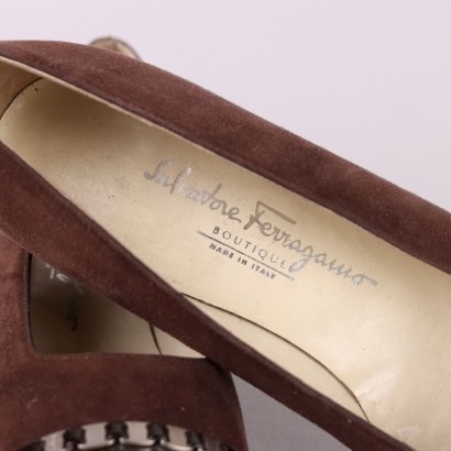 Escarpins en daim vintage Ferragamo