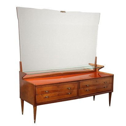 Vintage 1950s-60s Dresser with Mirror Walnut Italy