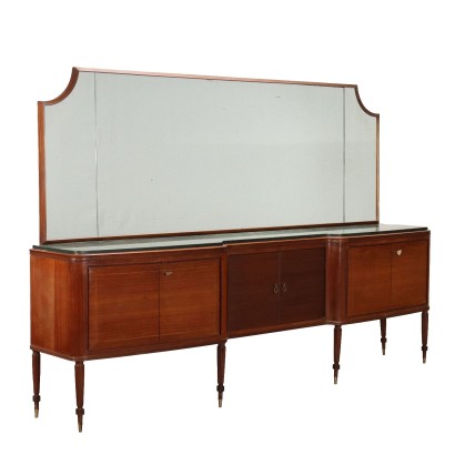 Vintage 1950s-60s Sideboard Exotic Wood Marble Italy