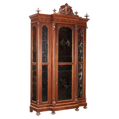 Antique Neo-Renaissance Showcase Walnut Italy XX Century