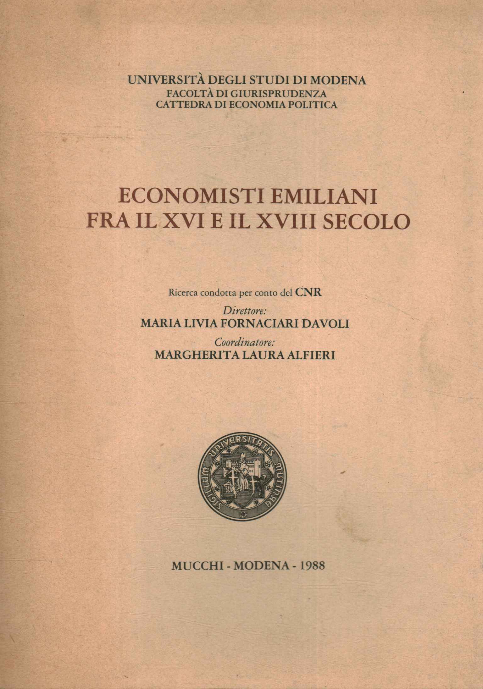 Emilian economists between the 16th and 16th centuries