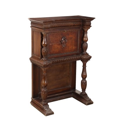 Antique Neo-Renaissance Style Cabinet Poplar Italy XX Century