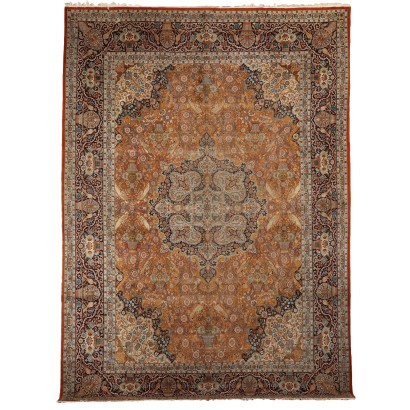 Antique Lahore Carpet Cotton Wool Sik India 151 x 107 In