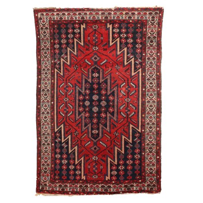 Antiker Mazlagan Teppich aus Wolle Großer Knoten Iran 190 x 127 cm