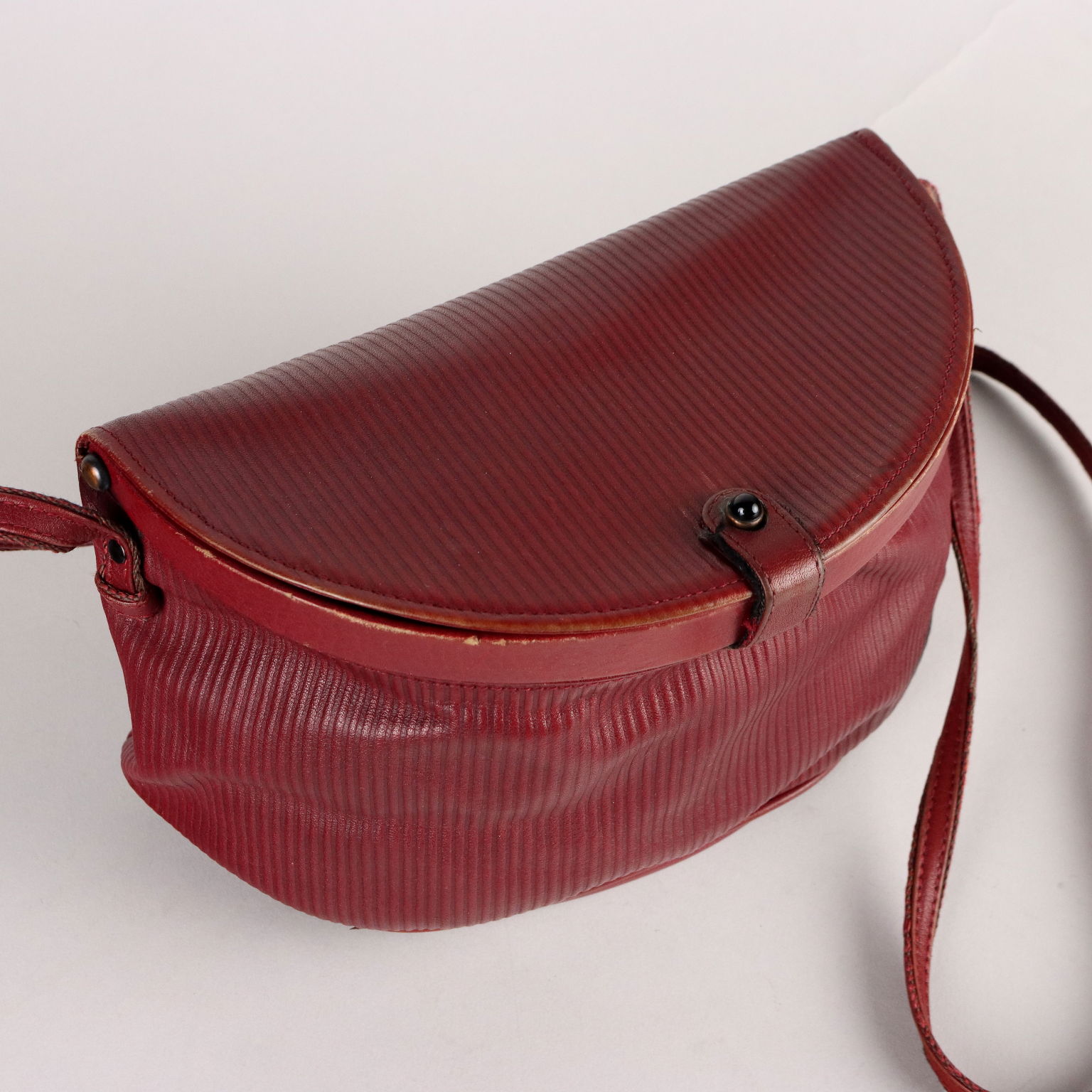 Gianni Versace Borsa Vintage Bordeaux Pelle Italia Anni 80