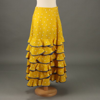 Vintage Yellow Skirt with Ruffles