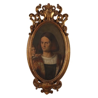 Antique Painting with Portrait of a Nobleman Oil on Canvas '700