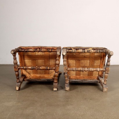 Paar barocke Stühle gepolstert
