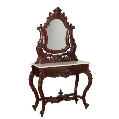 Antique Louis Philippe Console with Mirror Mahogany XX Century