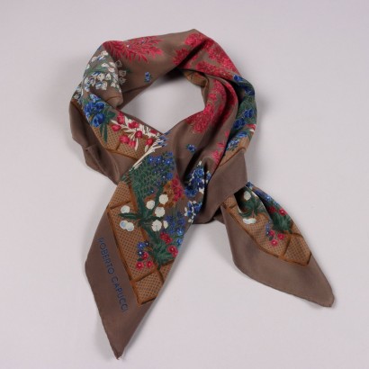 Capucci Vintage Floral Dove Gray Scarf