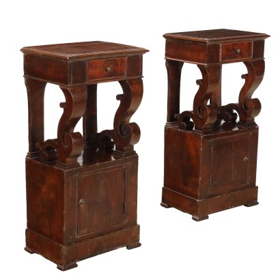 Pair of Antique Louis Philippe Bedside Tables Mahogany XIX Century