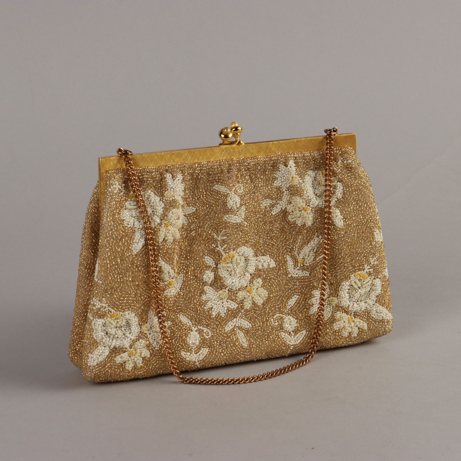 Vintage 1940s 50s Evening Bag with Beads Italy