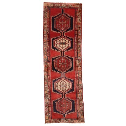 Antique Sarab Carpet Cotton Wool Heavy Knot Iran 116 x 37 In