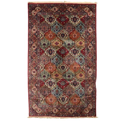 Antique Tabriz Carpet Cotton Wool Heavy Knot Iran 100 x 59 In