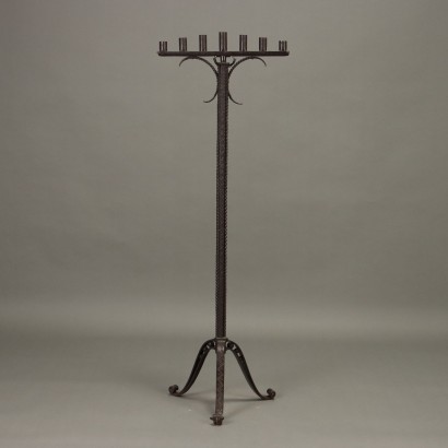 Antique Neo-Renaissance Style Menorah Iron Italy XX Century