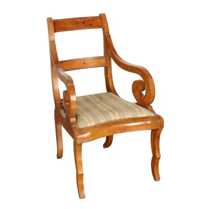 Fauteuil Ancien Louis Philippe en Merisier Italie XIXe Siècle