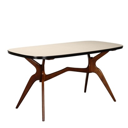 Vintage Tisch aus Laminat und Buchenholz der 50er-60er Jahre