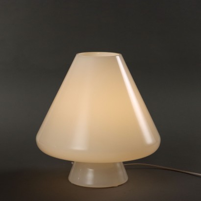 Vintage Tischlampe aus Milchglas Italien der 70er Jahre