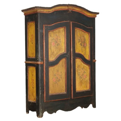 Antique Neoclassical Wardrobe Lacquered Wood XVIII Century