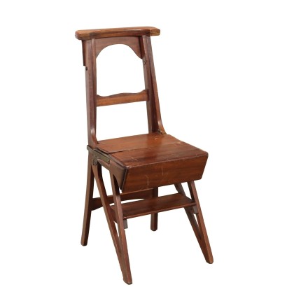 Chaise Ancienne Convertible en Échelle Acajou Angleterre XIXe Siècle