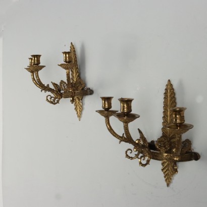Pair of gilded bronze appliques